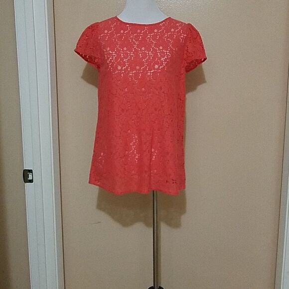 Loft coral lace top - Picture 1 of 7